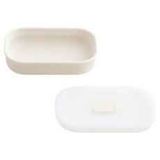 TACKAON 幼兒用123矽膠長碗+蓋子組, 1套, 長球+蓋子, 象牙白