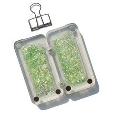 粗魯姐姐便攜式閃亮閃亮壓克力調色盤 綠色, 8個空格, 1個