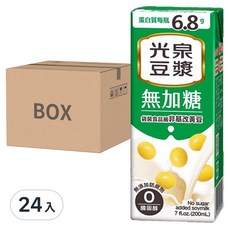 光泉 無加糖豆漿 24入 200ml - 健康無負擔，優質植物蛋白