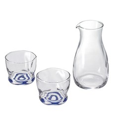 ADERIA 日本蛇目清酒壺杯3件組, 1組, 壺 + 杯 2個