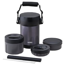 THERMOS 膳魔師 不銹鋼保溫便當盒 JBG-1801MDB 1.3L, 星空黑, 含餐具收納袋, 1組