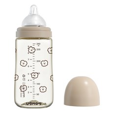 유비맘 시그니처 PPSU 배앓이방지 젖병 + 젖꼭지 세트, 초코, 1개, 280ml