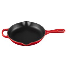 LE CREUSET 電磁爐招牌圓形平底鍋烤盤 紅色, 23cm, 1個