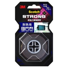 3M SCOTCH 耐熱用超強力雙面膠帶 V1206N 1.5m x 12mm, 黑色, 1個