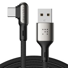 볼트미 A타입-C타입 Stark 90도 USB 고속충전 케이블, 혼합색상, 1개, 2m