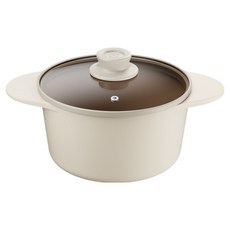 테팔 인덕션 세라믹 주물 아이콘 양수냄비, 20cm, 오트밀크, 1개