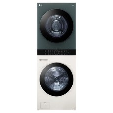 LG전자 트롬 오브제컬렉션 워시타워 세탁기 + 건조기 세트 24kg + 20kg 방문설치, 네이처 베이지(세탁기), 네이처 그린(건조기), W2420EGZR