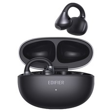 에디파이어 Comfo Bass 오픈 이어 6.1 AI 음성번역 오픈형 귀찌 블루투스 이어폰, 블랙, EDF200254