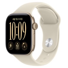 Apple 2026 애플워치 시리즈 12, 라이트 골드, 42mm, GPS, 알루미늄, 샌드 스포츠 밴드, M/L