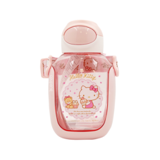 Skater 兒童吸管透明冷水壺, 530ml, 1個, Hello Kitty 粉色