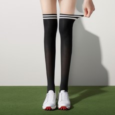 바디잇 자외선차단 투톤 골프스타킹 일체형 니삭스, 블랙