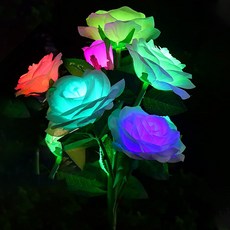 VISANG 7 應急玫瑰太陽能庭院燈照明, 白色