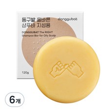 동구밭 올바른 샴푸바 지성용 쑥향, 120g, 6개