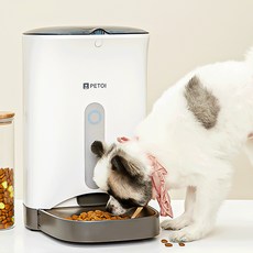 페토이 반려동물 고양이 강아지 자동급식기 HT-P003, 4.3L, 그레이 + 아이보리