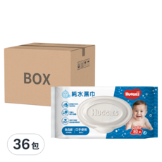 HUGGIES 好奇 純水嬰兒濕巾 加厚型, 80張, 36包