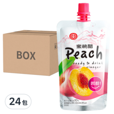 十全 蜜桃醋飲料, 黃金比例調製, 立袋式隨身包設計, 方便攜帶, 140ml, 24包