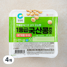 청정원 국산 1등급 찌개용 콩두부 반모, 200g, 4개