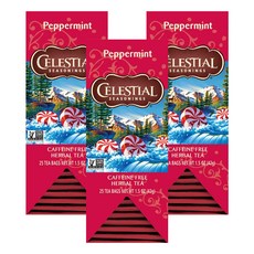 CELESTIAL SEASONINGS 詩尚草本 薄荷茶, 25茶包, 無咖啡因, 1.68g, 25包, 3盒