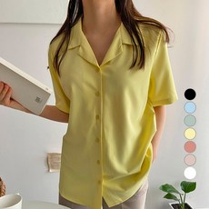 타고나 여성용 오픈 카라 반팔 셔츠 ITROK120