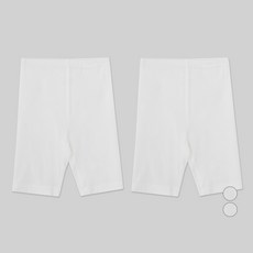 LollyTree 兒童款飄逸人造絲彈性5分緊身褲 2件組