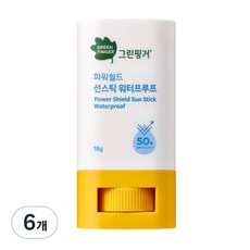 그린핑거 유아용 파워쉴드 선스틱 워터프루프 SPF50+ PA++++, 18g, 6개