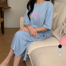 afinar Brooklyn針織短袖連身裙, 淺藍