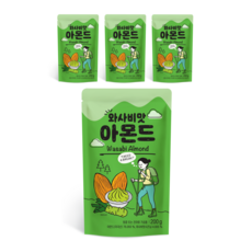 [쿠팡 직수입] 와사비맛 아몬드, 200g, 4개