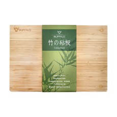 BUFFALO 牛頭牌 竹木砧板加腳墊 (中), 35.5x25.5x2.2 (cm), 五年以上上等毛竹, 五年毛竹, 35.5 x 25.5 x 2.2cm, 1個