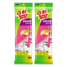 3M Scotch-Brite 百利 快乾抗菌掛鉤手套, 大型, 粉色, 2包