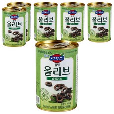 동서 리치스 슬라이스 블랙 올리브, 405g, 6개 405g, 6캔