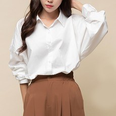 CARET 女款寬鬆棉質襯衫 象牙白 均碼, Free Size, 象牙白色