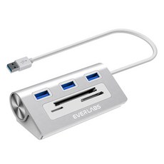 이엘 6in1 아이언 멀티허브 USB 3.0, 실버, E-H00036