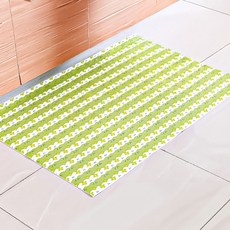 自黏式吸濕防滑墊 Set 3, 四葉草圖案, 60.5cm x 45cm, PVC自黏防水地墊, 60.5 x 45cm, 幸運四葉草, 3個