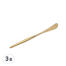 歐風純色餐具-304不鏽鋼-土豪金-奶油刀, 拉絲工藝打磨 耐久使用 質感佳 易清洗, 3支