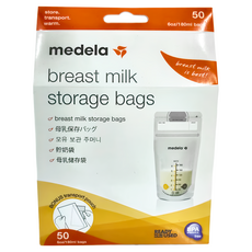 Medela 母乳儲存袋, 6oz/180ml, 50入, 50片, 1組