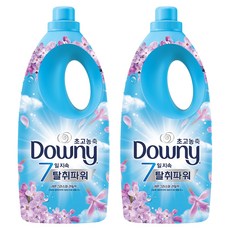 다우니 초고농축 7일지속 탈취파워 섬유유연제 레몬그라스와 라일락 본품, 2L, 2개