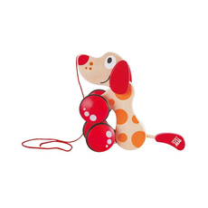 Hape 學步牽繩玩具 拖拉狗佩佩, 高品質木製玩具，可愛小狗造型，發展聽覺能力和大小肌肉, 1個