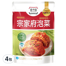 JONGGA 宗家府 泡菜 500公克, 經典原味，甜酸辣平衡, 500g, 4包