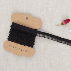HAPPY BEARS Clara緞帶橡皮筋蕾絲膠帶 15mm, 黑色, 4件