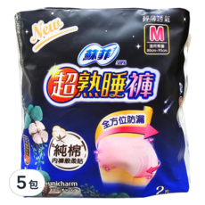 SOFY 蘇菲 超熟睡內褲型衛生棉, M 臀圍80~95cm, 2件, 5包