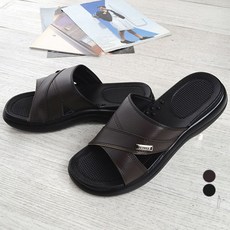 togo 男款皮革拖鞋, 棕色, 270