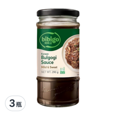 CJ bibigo 韓式頂級燒烤拌醬 原味, 微甜獨特口感不死鹹，醃、烤、煎、炒皆宜, 290g, 3瓶