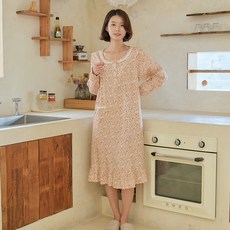 Chiniya 女款 30 支華達呢長袖連身裙睡衣 7236