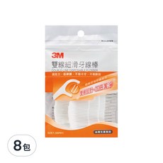 3M 雙線細滑牙線棒 散裝量販包, 32支, 8包