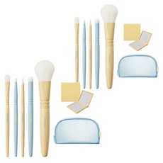 PICCASSO 畢卡索 Collezioni檸檬奶油蘇打限定化妝刷具 5種+雙鏡+網狀化妝包 全套組, 混色, 2組