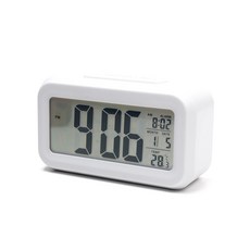 알람 시계-추천-플라이토 스마트 LCD 디지털 탁상시계, 화이트