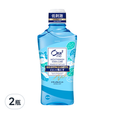 Ora2 愛樂齒 淨白清新漱口水 清爽 藍, 雙重成分吸附口臭，抑制齒漬，持久保持口氣清新，不含酒精，溫和不刺激, 460ml, 2瓶