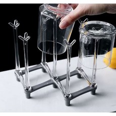 키친어썸 접이식 컵 건조대, 그레이, 1개