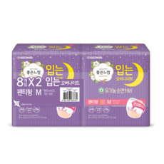 좋은느낌 유기농 입는 오버나이트 중형 생리대 팬티형, 16개입, 1팩