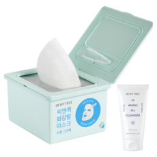 DEWYTREE 抽取式補水面膜套裝, 30片入 + 胺基酸洗面乳 50毫升, 30片, 1組
